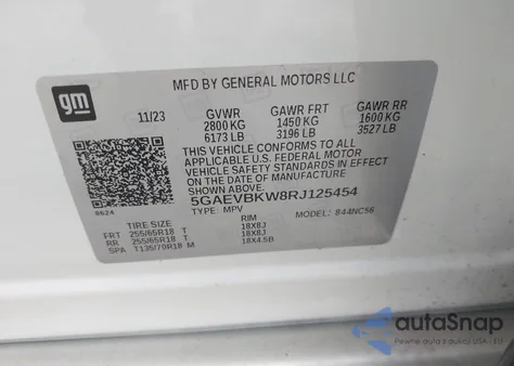 2024 Buick Enclave Premium Awd из США, поврежденный, VIN 5GAEVBKW8RJ125454